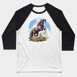 Shire or Clydesdale Draft Horse Sticker Baseball T-Shirt